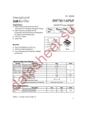 IRF7811APBF datasheet  